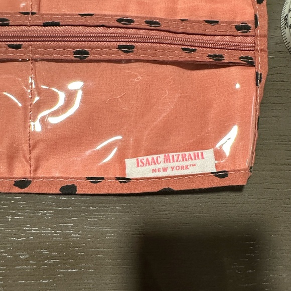 Isaac Mizrahi hanging jewelry organizer. Pink with black polka dots. - Picture 5 of 5